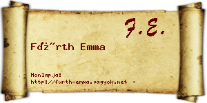 Fürth Emma névjegykártya